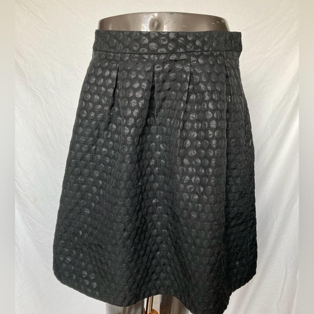 ELLE polkadot midi metallic skirt pleated business casual side zipper plus size.